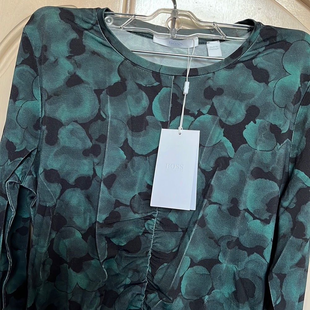 Boss long sleeve shirred front shirt